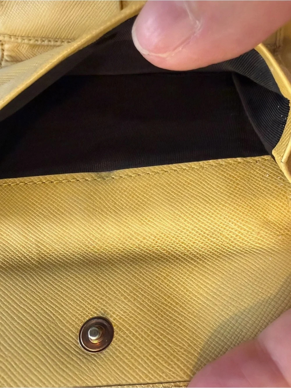 Prada Mustard Yellow Nylon Envelope Wallet with Triangular Logo